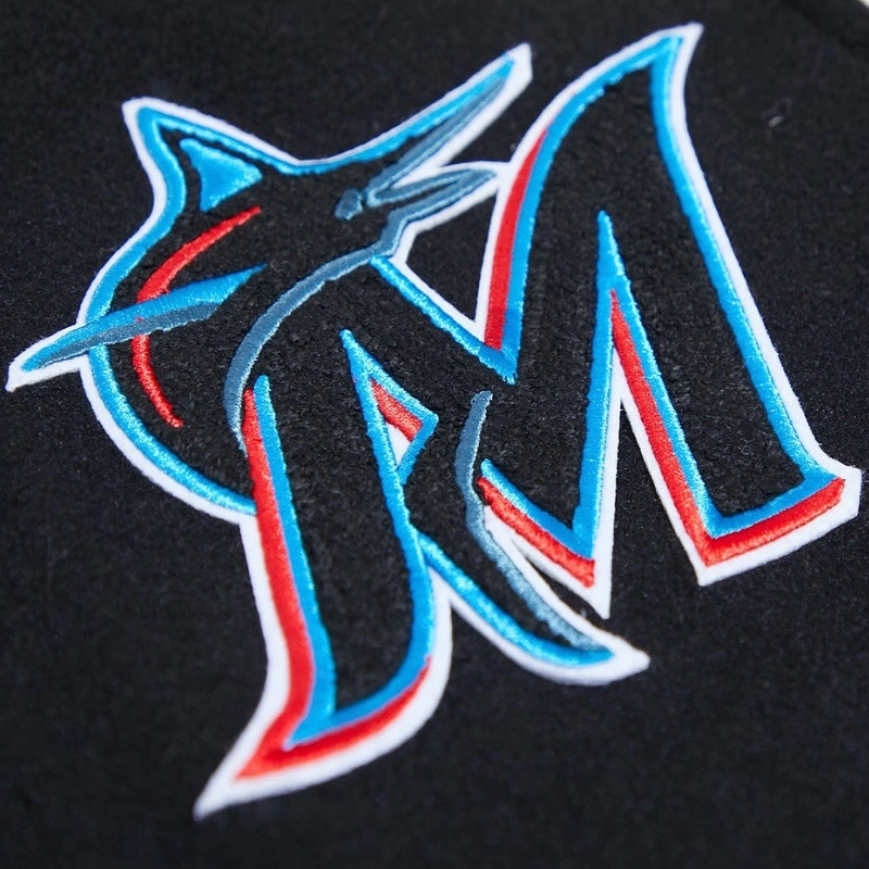 Miami Marlins Classic Rib Wool & Leather Varsity Jacket 3