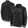 Miami Marlins Nike Full-Zip Bomber Black Varsity Jacket 2