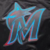 Miami Marlins Script Tail Men’s Black Satin Varsity Jacket 4