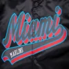 Miami Marlins Script Tail Women’s Wool & Leather Varsity Jacket 4