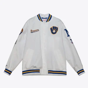 Milwaukee Brewers City Collection Lightweight Satin Varsity Jacket