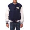 Milwaukee Brewers Domestic Two Tone Wool & Leather Jacket