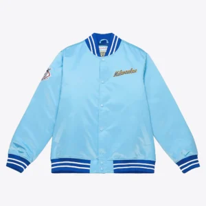 Milwaukee Brewers Heavyweight Full-Snap Satin Varsity Jacket