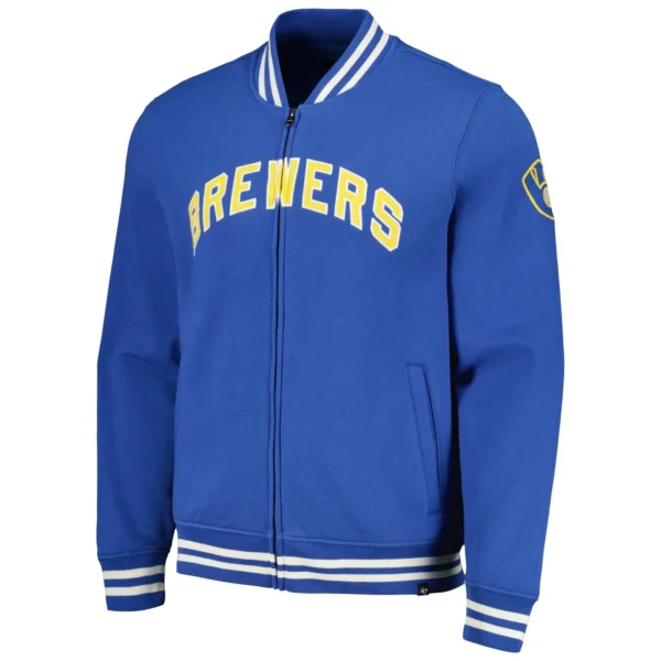 Milwaukee Brewers Pack Pro Camden Full-Zip Track Varsity Jacket – Blue
