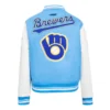 Milwaukee Brewers Retro Classic Womens Wool Leather Varsity Jacket 1