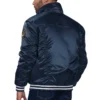 Milwaukee Brewers Silver Tab Satin Trucker Varsity Navy Jacket 1