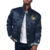 Milwaukee Brewers Silver Tab Satin Trucker Varsity Navy Jacket