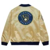 Milwaukee Brewers Team OG 2.0 Satin Full-Zip Varsity Gold Jacket 1