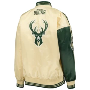 Milwaukee Bucks Fast Break Green Varsity Jacket 1