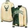 Milwaukee Bucks Fast Break Green Varsity Jacket 3