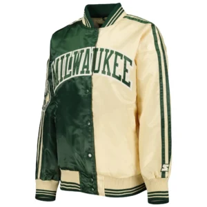 Milwaukee Bucks Fast Break Green Varsity Jacket