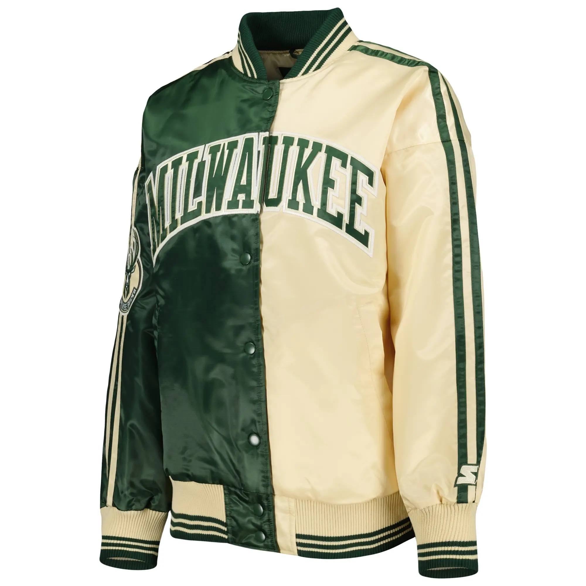 Milwaukee Bucks Fast Break Green Varsity Jacket