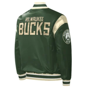 Milwaukee Bucks Force Play Green Varsity Jacket 1