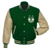 Milwaukee Bucks Green Letterman Wool and Leather Varsity Jacket