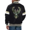 Milwaukee Bucks Home Game Black Varsity Jacket 1
