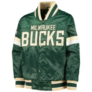 Milwaukee Bucks Home Game Green Varsity Jacket