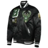 Milwaukee Bucks Mashup Black Varsity Jacket