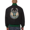 Milwaukee Bucks One Color Varsity Black Jacket 1