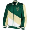 Milwaukee Bucks Ripstop Color Block Green Varsity Jacket