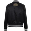 Milwaukee Bucks Script Tail Black Varsity Jacket 2
