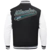 Milwaukee Bucks Script Tail Black Wool Varsity Jacket 3