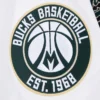 Milwaukee Bucks Script Tail Black Wool Varsity Jacket 4