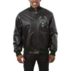 Milwaukee Bucks Team Color Leather Black Jacket