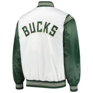 Milwaukee Bucks The Enforcer Varsity White Jacket 1