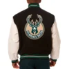 Milwaukee Bucks Two Tone Domestic Black Wool Jacket 1