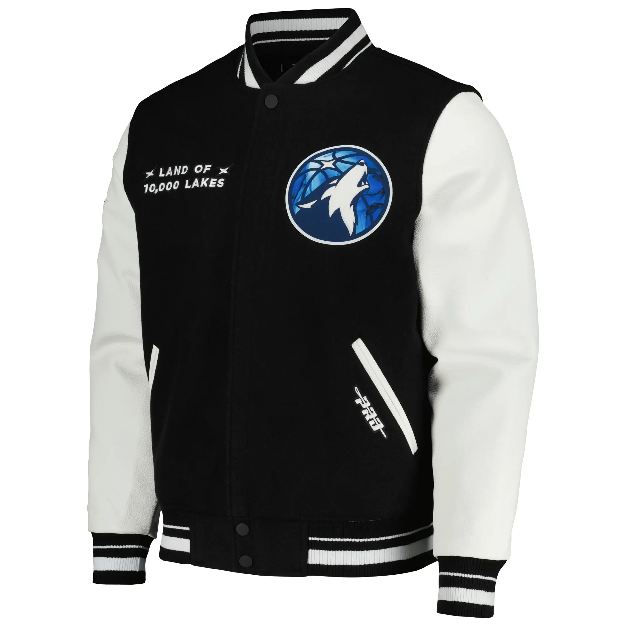 Minnesota Timberwolves Black City Edition Wool Varsity Jacket