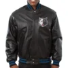 Minnesota Timberwolves Black Leather Varsity Jacket