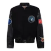 Minnesota Timberwolves Black Wool Varsity Jacket