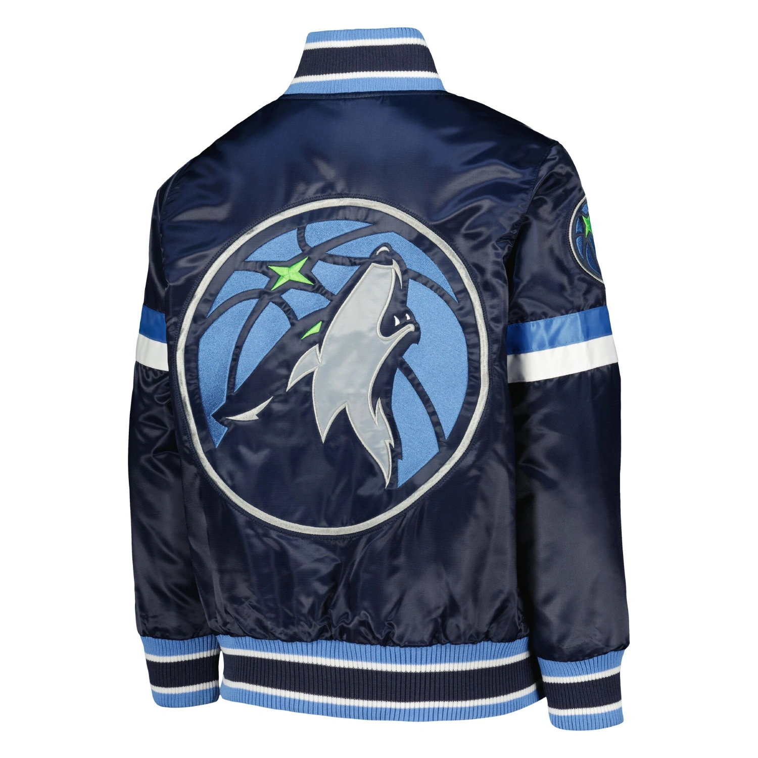 Minnesota Timberwolves Home Game Navy Blue Varsity Jacket 3