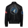 Minnesota Timberwolves Jeff Hamilton Leather Jacket 1