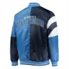 Minnesota Timberwolves Leader Navy Blue and Blue Varsity Jacket 1