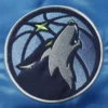 Minnesota Timberwolves Leader Navy Blue and Blue Varsity Jacket 2