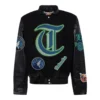 Minnesota Timberwolves Old English Wool Varsity Black Jacket
