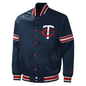 Minnesota Twins Midfield Full-Snap Satin Varsity Jacket