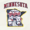 Minnesota Twins Retro Classic Women’s Full-Snap Satin Varsity Cream Jacket 6