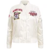 Minnesota Twins Retro Classic Women’s Pinstripe Full-Snap Satin Varsity Cream Jacket