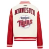 Minnesota Twins Retro Classic Women’s Wool & Leather Varsity Jacket 1