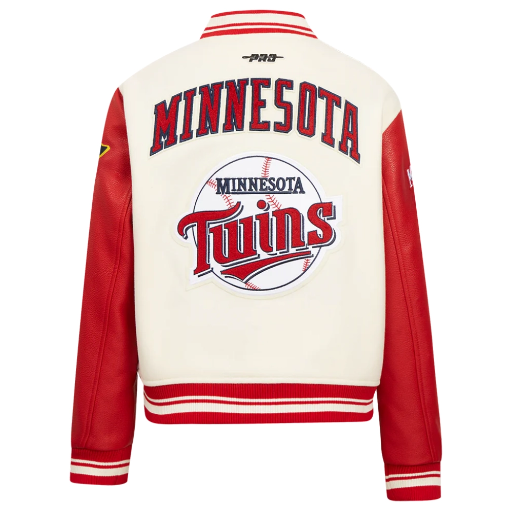 Minnesota Twins Retro Classic Women’s Wool & Leather Varsity Jacket 1