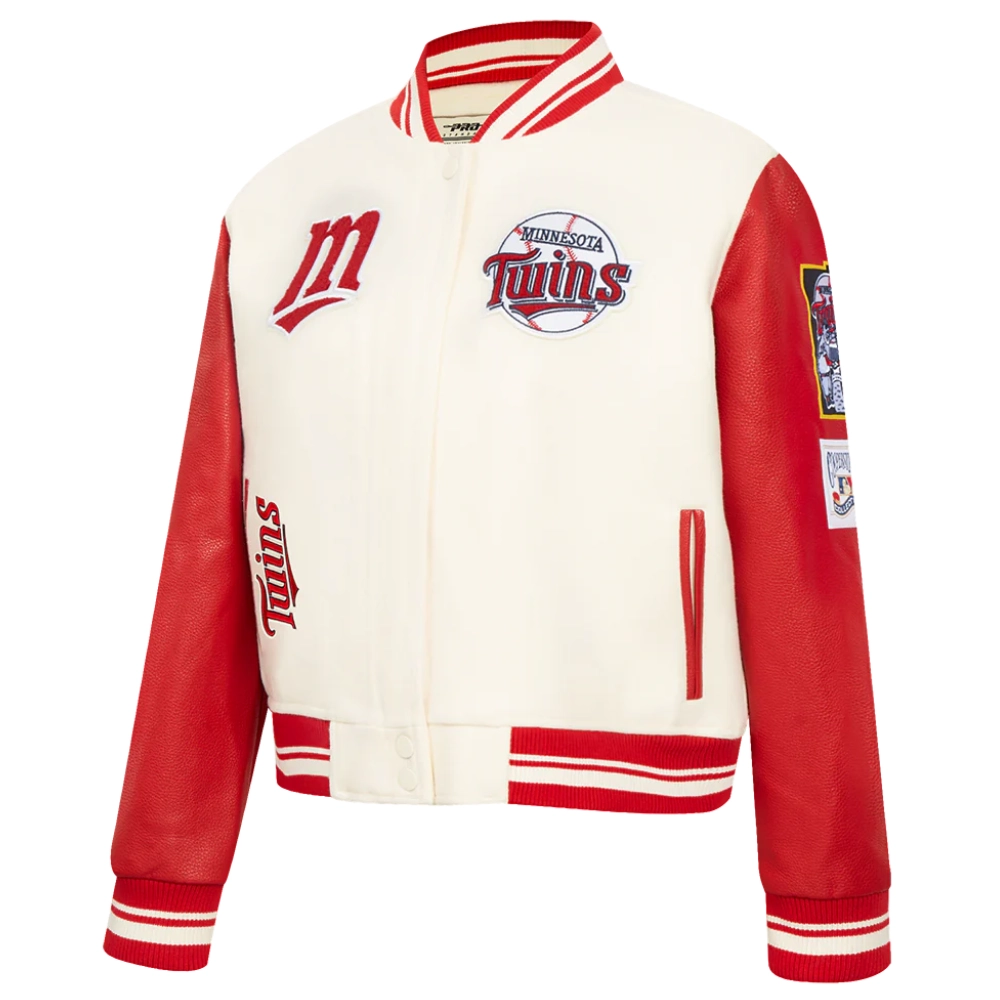 Minnesota Twins Retro Classic Women’s Wool & Leather Varsity Jacket 2
