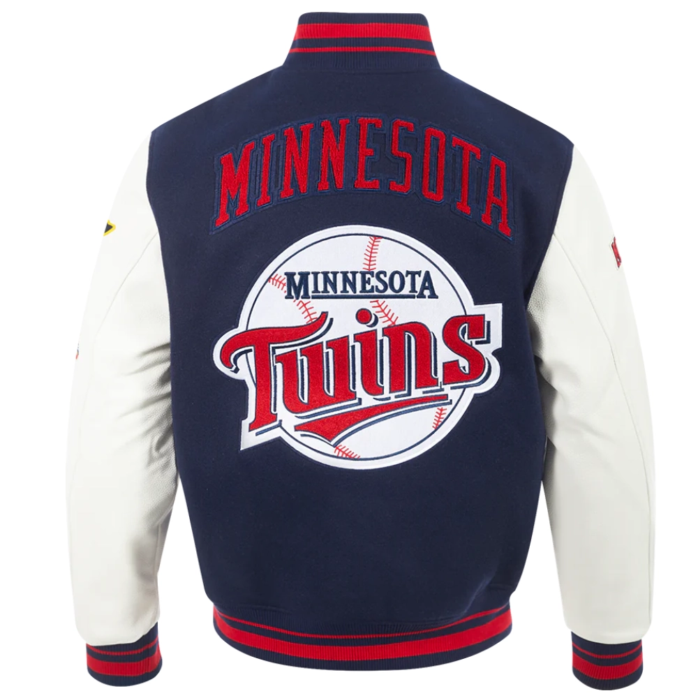 Minnesota Twins Retro Classic Wool & Leather Varsity Jacket 1