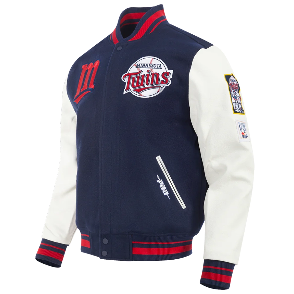 Minnesota Twins Retro Classic Wool & Leather Varsity Jacket 2