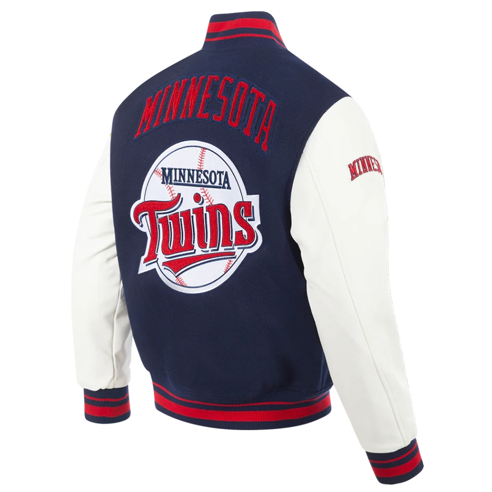 Minnesota Twins Retro Classic Wool & Leather Varsity Jacket 3