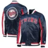 Minnesota Twins The Ace Satin Varsity Jacket 3