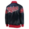 Minnesota Twins The Captain II Satin Varsity Jacket – Navy 1