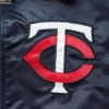 Minnesota Twins The Captain II Satin Varsity Jacket – Navy 2