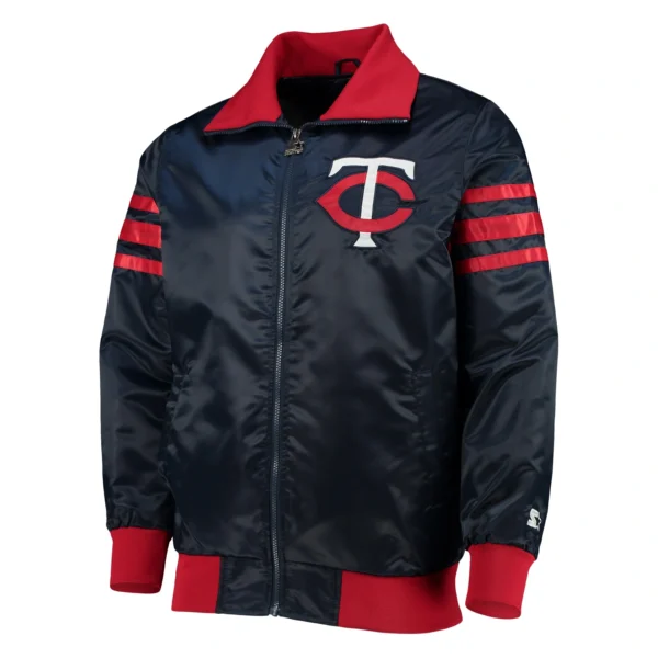 Minnesota Twins The Captain II Satin Varsity Jacket – Navy